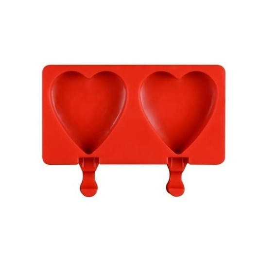 Molde de paleta de 2 corazones de silicona